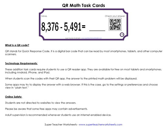 Preview image for QR Code Task Cards (4-Digit)