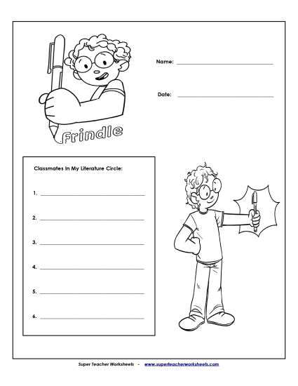 Lit. Circles: Cover Page Books Worksheet