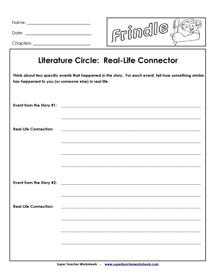 Lit. Circles: Real-Life Connector Books Worksheet