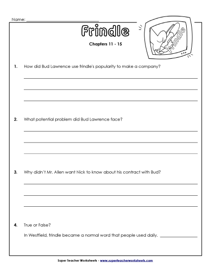 Questions for Chapters 11-15 Books Worksheet