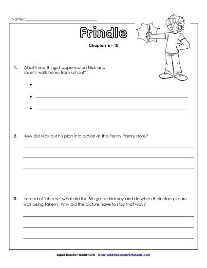 Questions for Chapters 6-10 Books Worksheet