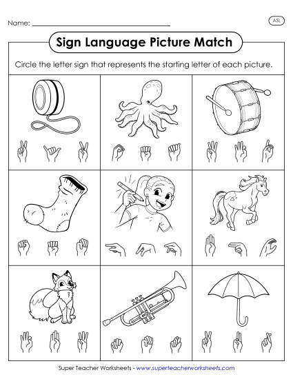 New Picture-Sign Matching Worksheet 3 Worksheet
