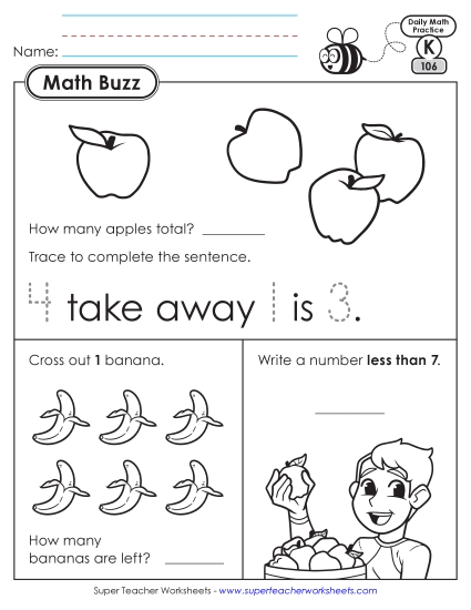 New Kindergarten Math Buzz: Week 22<br>Worksheets 106 through 110 Worksheet New Kindergarten Math Buzz: Week 22<br>Worksheets 106 through 110 Worksheet