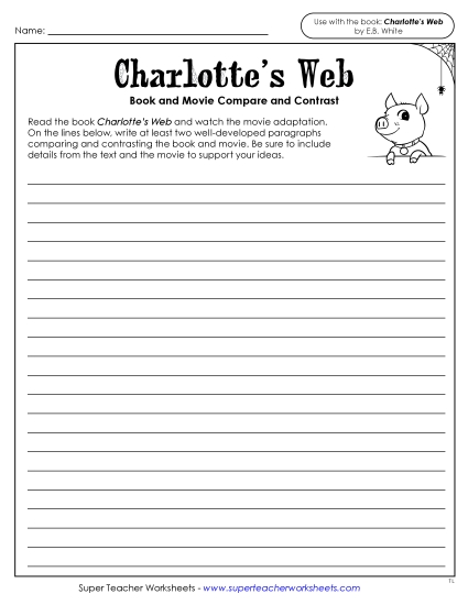 New Book and Movie Compare & Contrast Worksheet