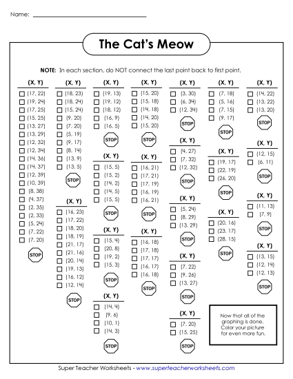 Mystery Graph - Cat in the Hat Mystery Graph Picture Worksheet