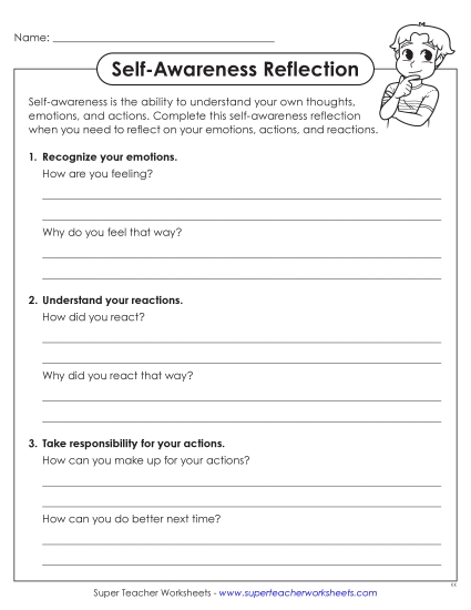 New Self-Awareness Reflection (Basic) Worksheet