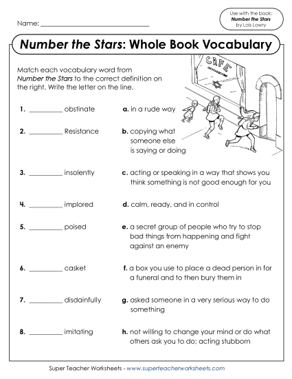 New Number the Stars: Full Vocabulary Review Worksheet New Number the Stars: Full Vocabulary Review Worksheet