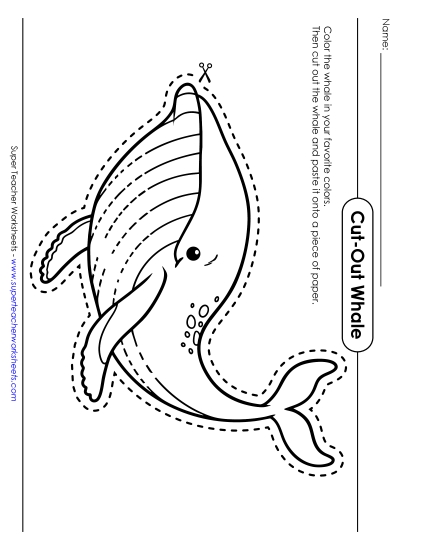 New Cut-Out Whale Worksheet