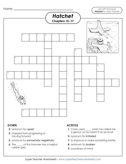 New Vocabulary Crossword for Chapters 15–17 Worksheet New Vocabulary Crossword for Chapters 15–17 Worksheet