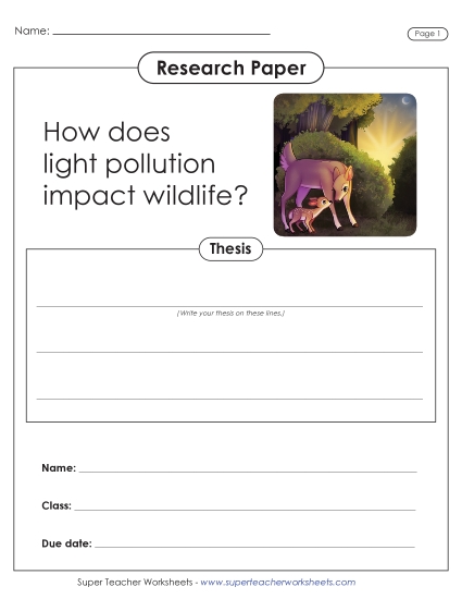 New Light Pollution Research Paper Worksheet New Light Pollution Research Paper Worksheet