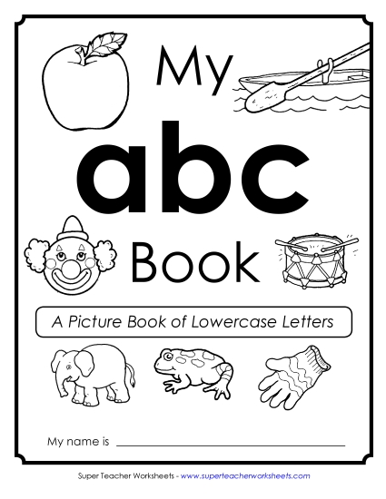 Alphabet Picture Book (Lower Case Letters) Free Worksheet