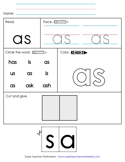 Worksheet 2: As Free Sight Words Individual Worksheet