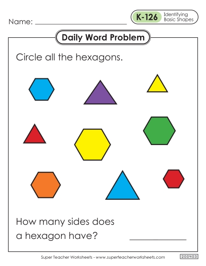 Daily Word Problems  K-126 through K-130 Worksheet