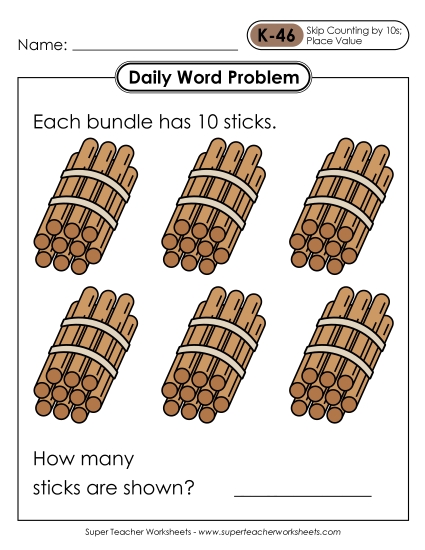 Daily Word Problems K-46 through K-50 Worksheet