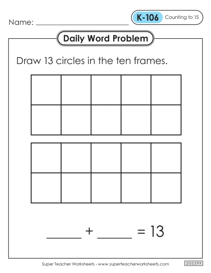Daily Word Problems  K-106 through K-110 Worksheet