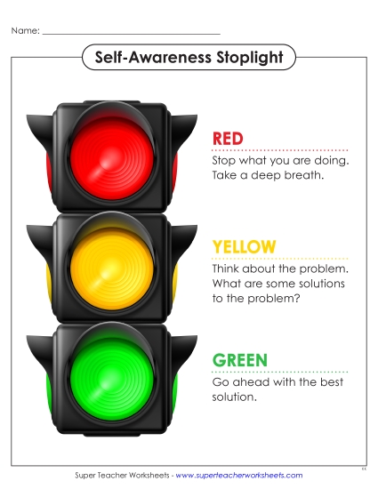 New Self-Awareness Stoplight Worksheet