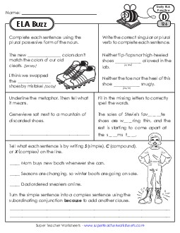 ELA Buzz: Week 26 Worksheets 126 through 130 Daily Ela Review Worksheet