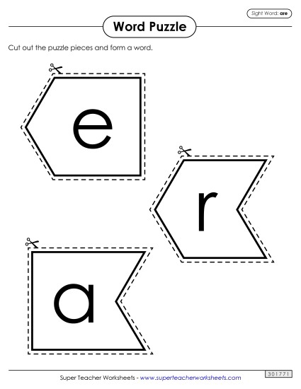 Word Puzzle: Are Sight Words Individual Worksheet