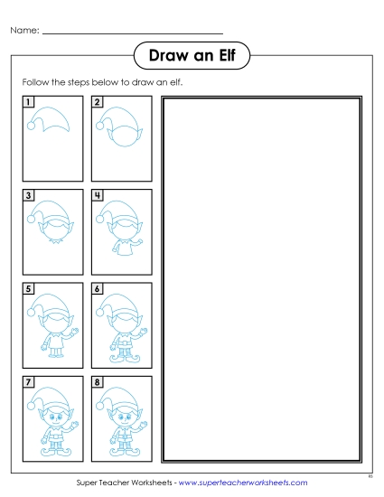 New Draw an Elf (Boy) Worksheet
