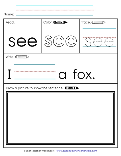 Preview image for See (Sight Word) Worksheet 3