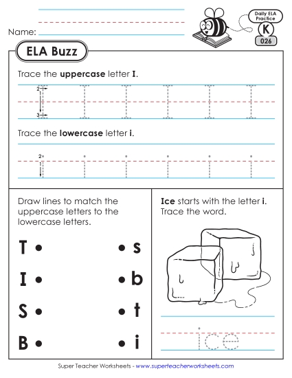 New Kindergarten ELA Buzz: Week 6<br>Worksheets 26 through 30 Worksheet
