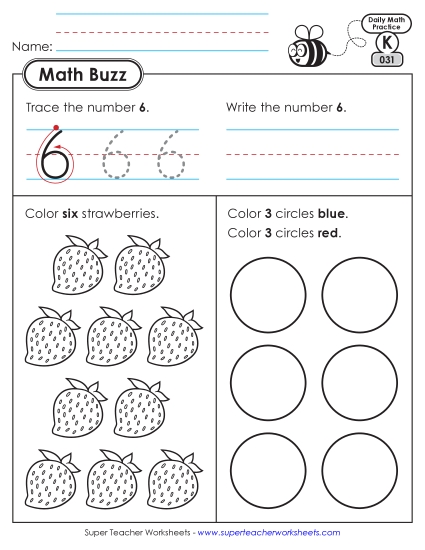 New Kindergarten Math Buzz: Week 7<br>Worksheets 31 through 35 Worksheet New Kindergarten Math Buzz: Week 7<br>Worksheets 31 through 35 Worksheet