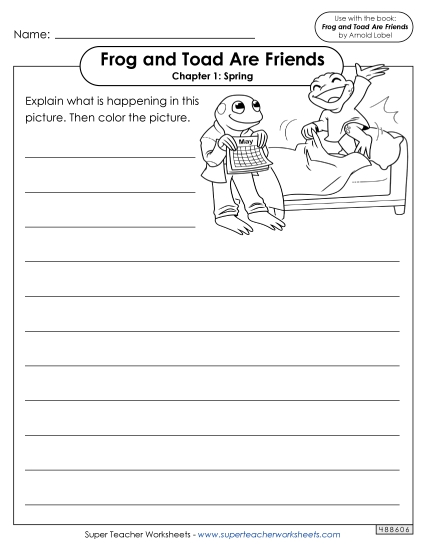Picture Writing Prompt (Chapter 1) Book Frog And Toad Worksheet