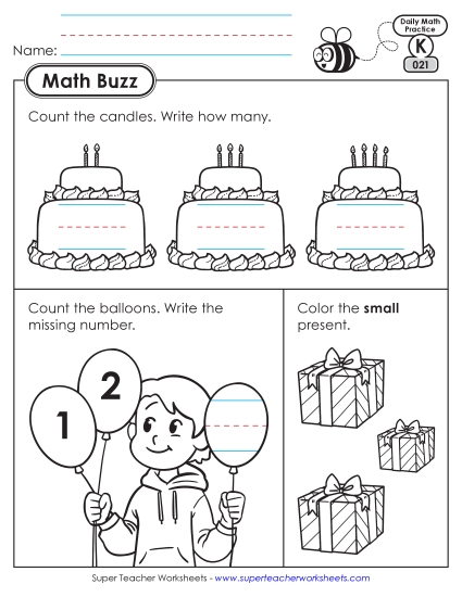 New Kindergarten Math Buzz: Week 5<br>Worksheets 21 through 25 Worksheet New Kindergarten Math Buzz: Week 5<br>Worksheets 21 through 25 Worksheet