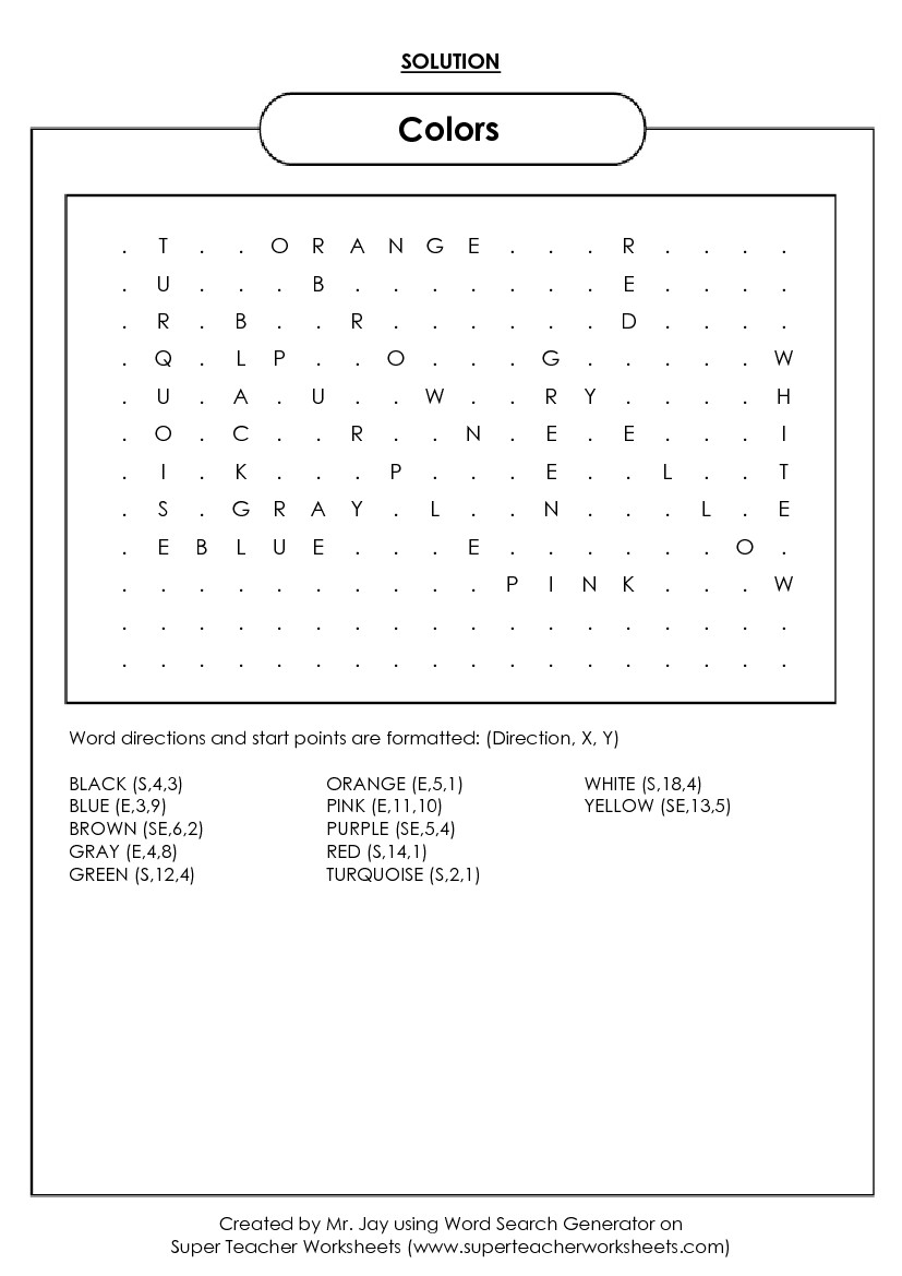 Word Search Puzzle Generator Solution