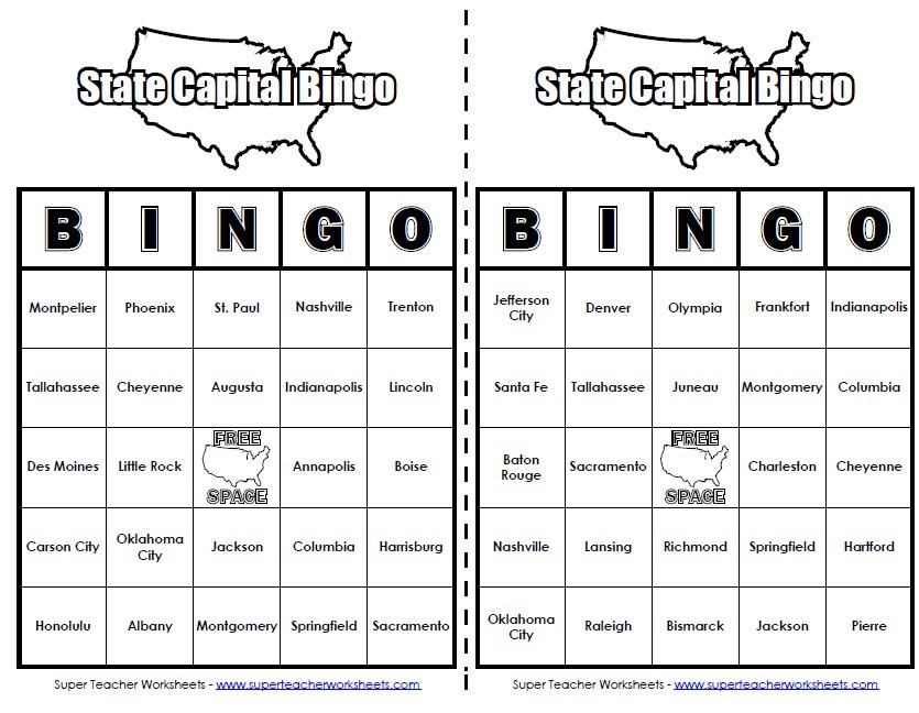 50 States Bingo