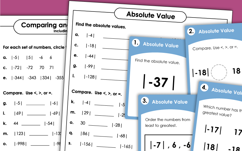 Absolute Value Worksheets