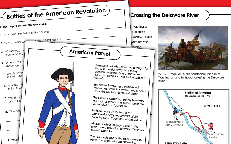 worksheets american revolution