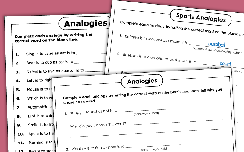 Analogies Worksheets Analogies Worksheets