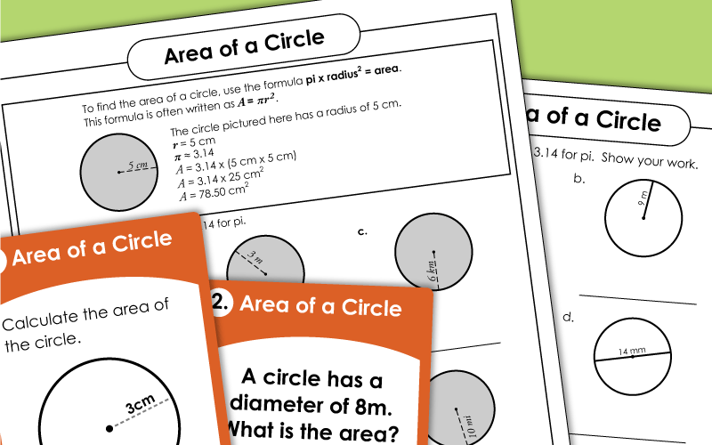 Areas of Circles Worksheets
