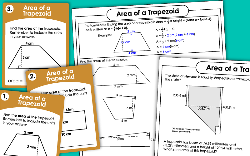 Areas of Trapezoids - Worksheets Areas of Trapezoids - Worksheets