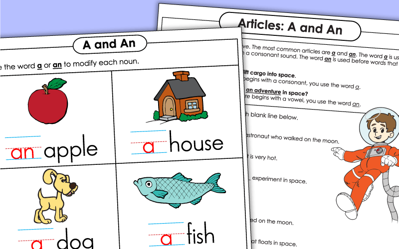 Articles (A, An, The) Worksheets