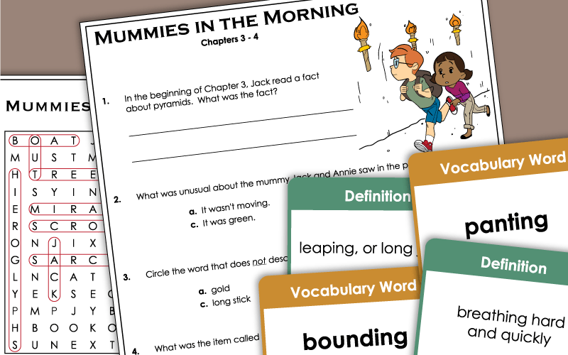 Magic Treehouse Worksheets - Mummies in the Morning