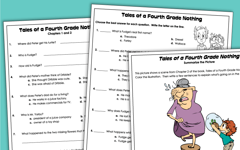 Tales of a Fourth Grade Nothing Worksheets