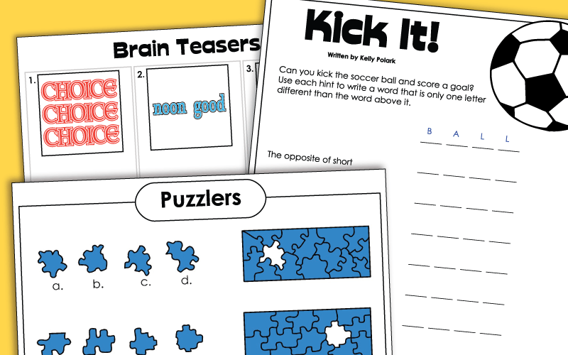Brain Teaser Worksheets