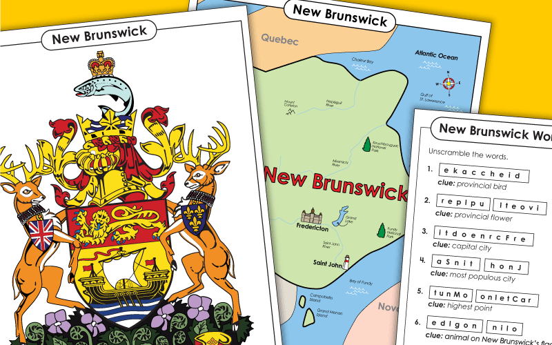 Provinces: New Brunswick Worksheets