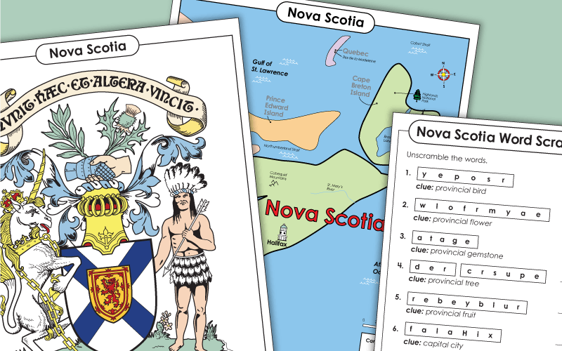 Province of Nova Scotia Worksheets