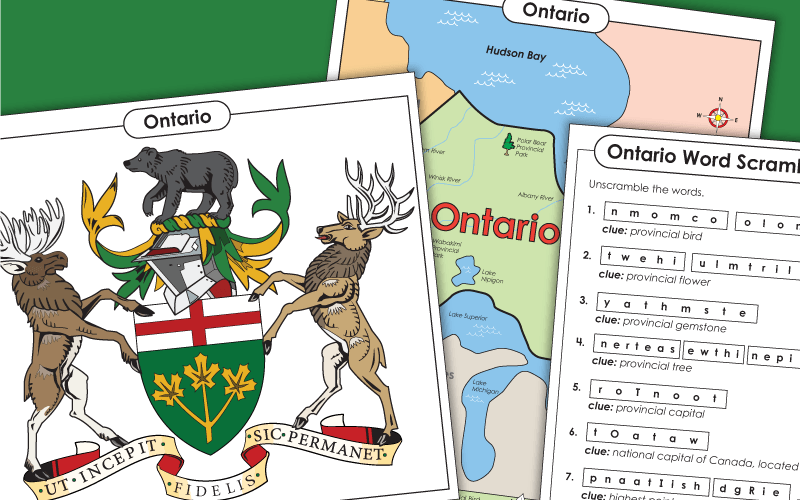 Ontario Province Social Studies Worksheets