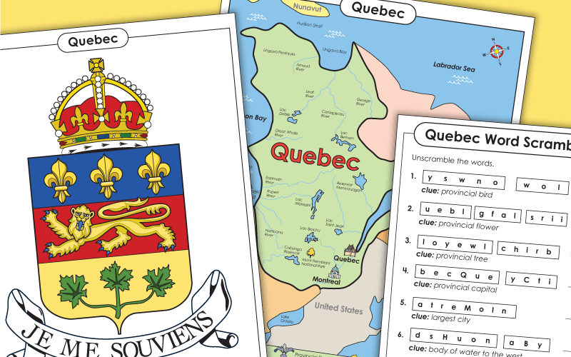 Province of Quebec Worksheets