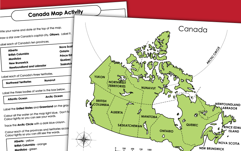 Canada - Provinces and Territories Worksheets & Maps