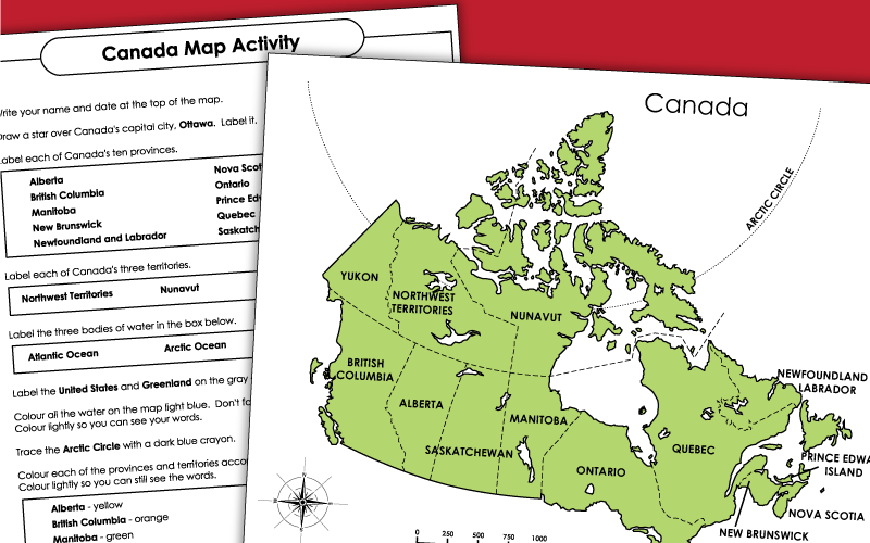 blank map of canada to label