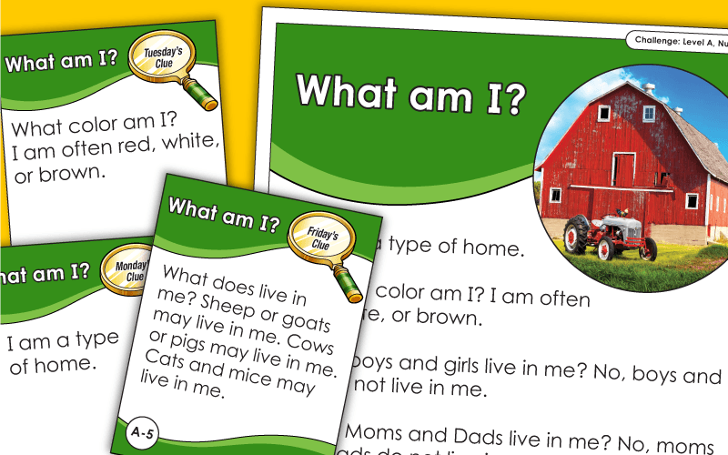 Challenges - What Am I? - Worksheets