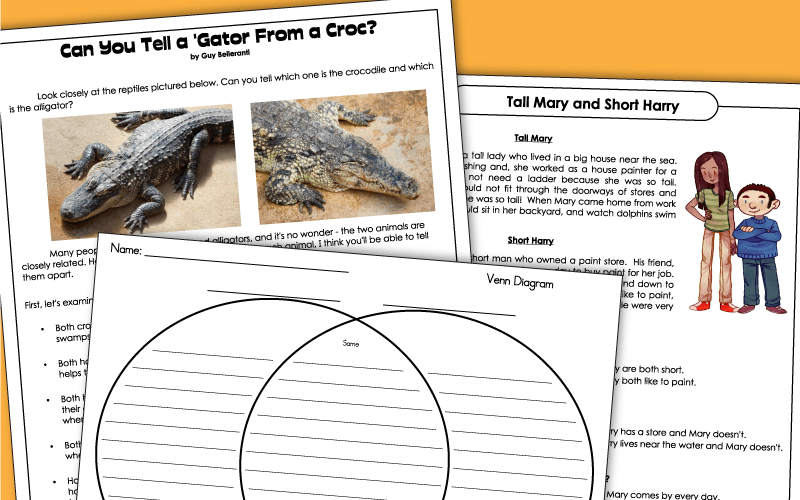 comparing and contrasting exercises