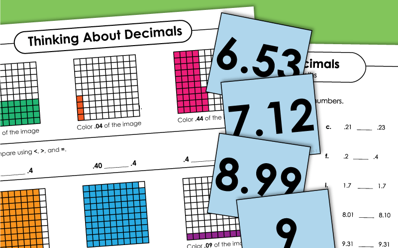 Comparing Decimals - Worksheets