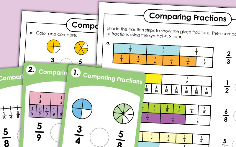 Comparing Fractions - Worksheets