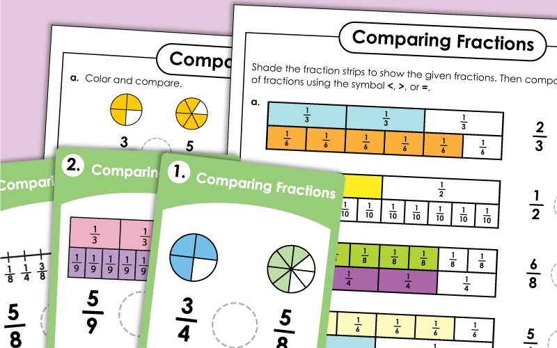 Comparing Fractions - Worksheets Comparing Fractions - Worksheets